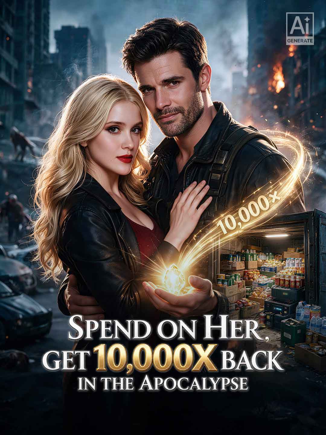 Spend on Her, Get 10,000X Back in the Apocalypse poster