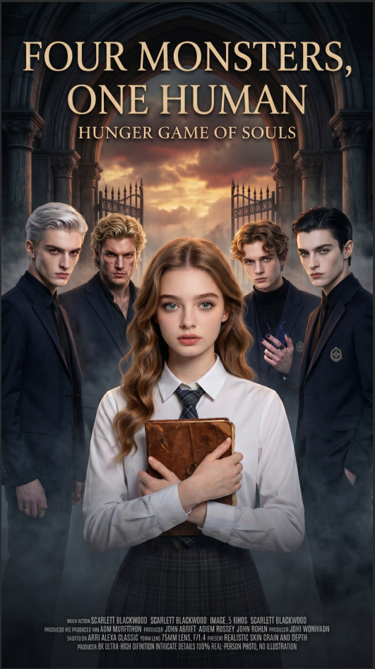FOUR MONSTERS  ONE HUMAN   HUNGER GAME OF SOULS cover