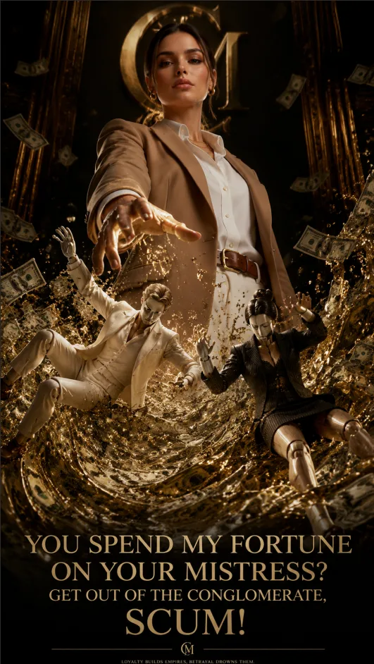 YOU SPEND MY FORTUNE  ON YOUR MISTRESS?  GET OUT OF THE CONGLOMERATE,  SCUM! poster