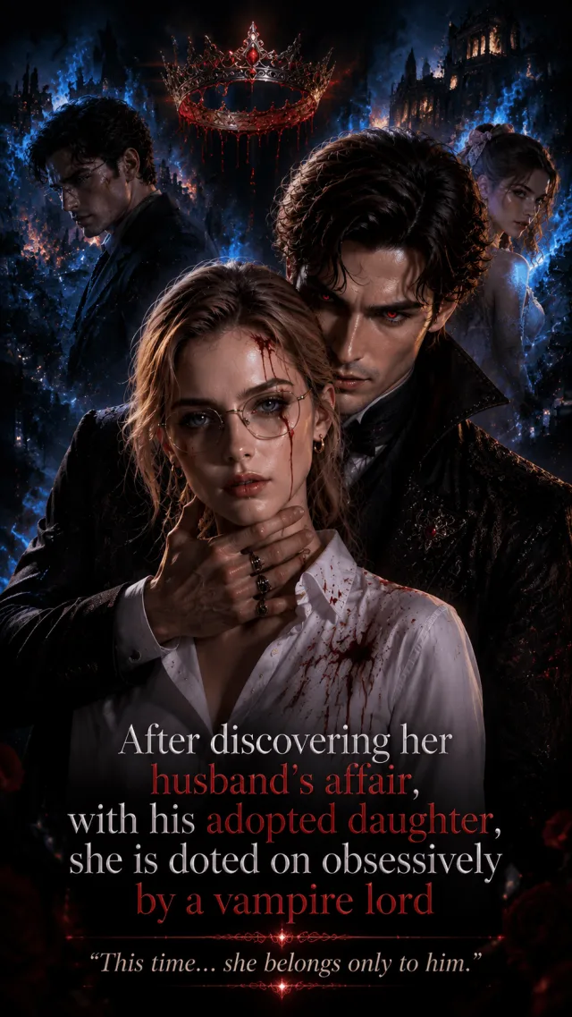 After discovering her husband’s affair, with his adopted daughter, she is doted on obsessively by a vampire lord cover