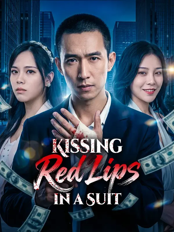 Kissing Red Lips in a Suit poster
