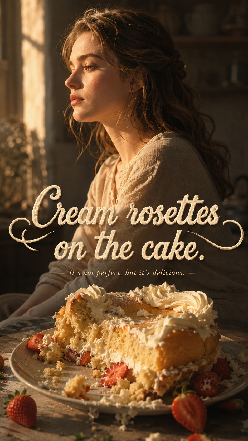 Crean rosettes on the cake poster