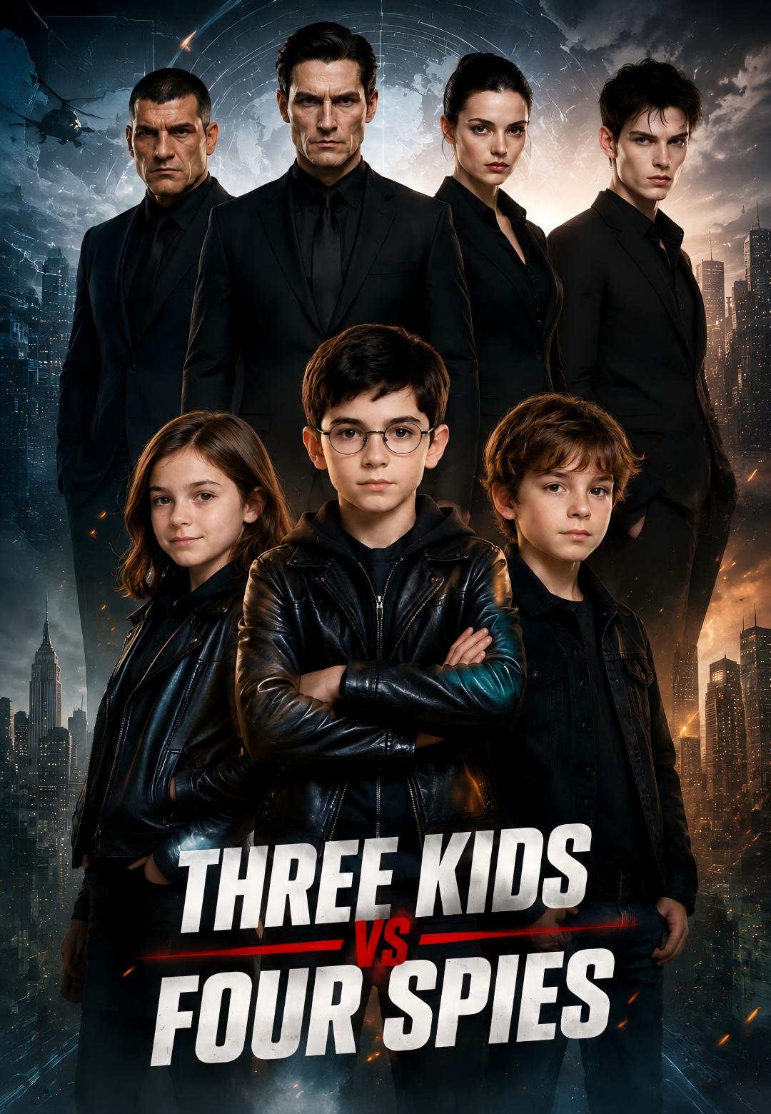 Three Kids vs Four Spies poster