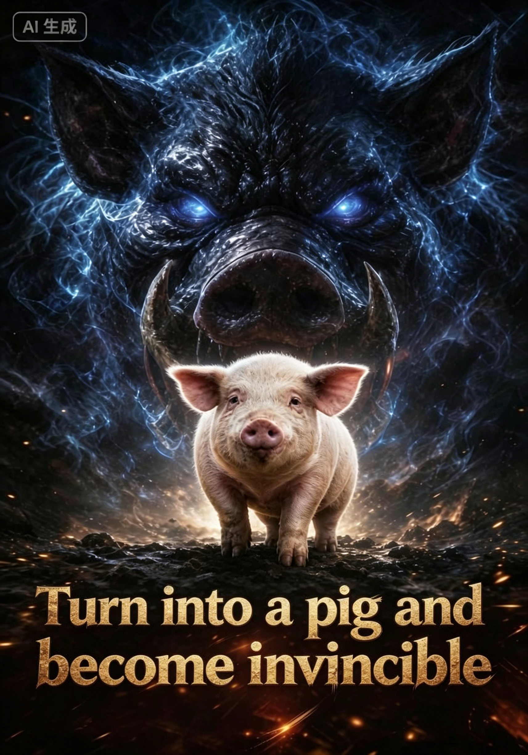 Turn into a pig and become invincible poster