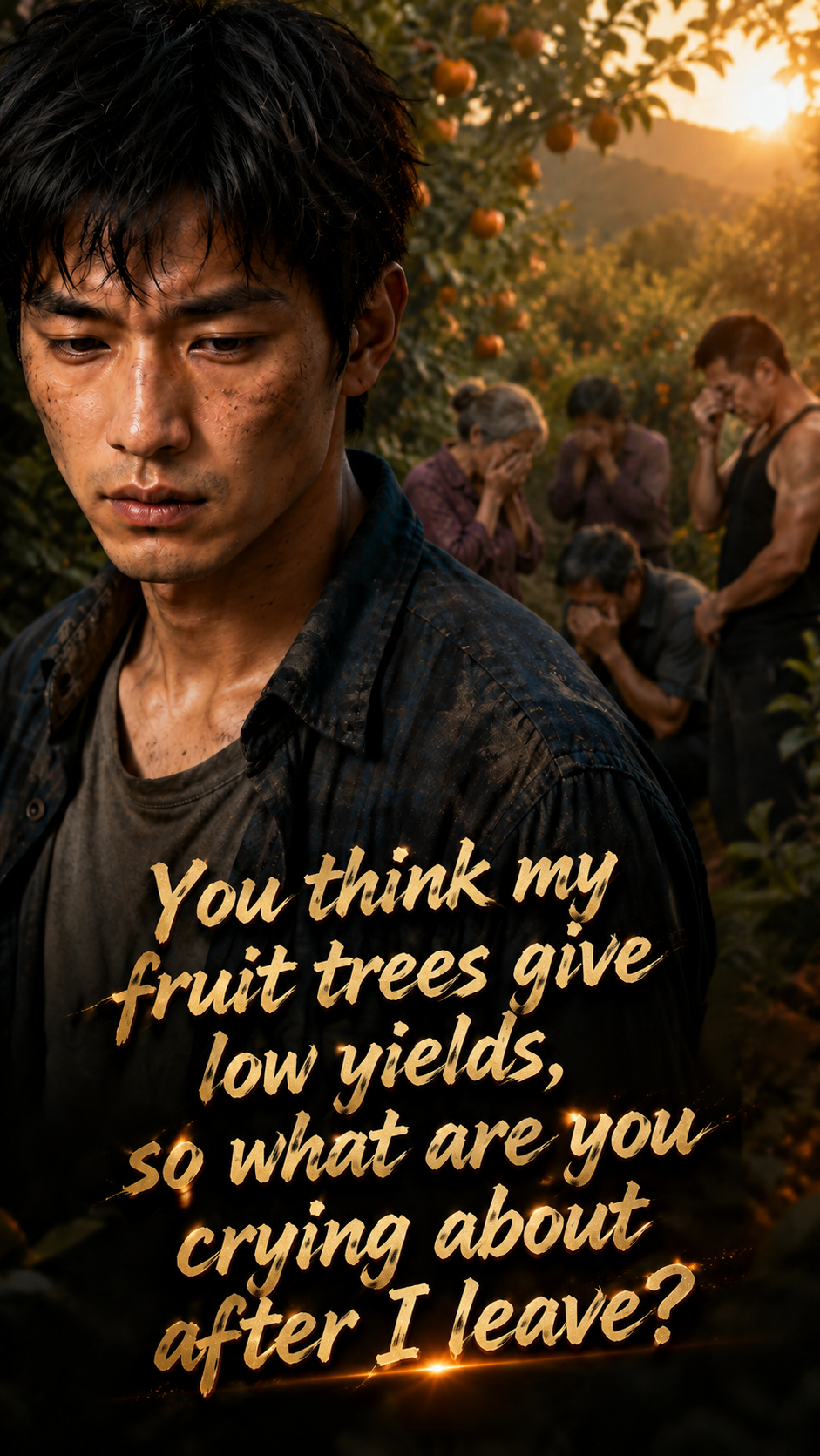 You think my fruit trees give low yields, so what are you crying about after I leave? poster