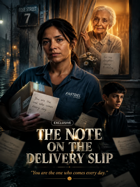 The note on the delivery slip poster