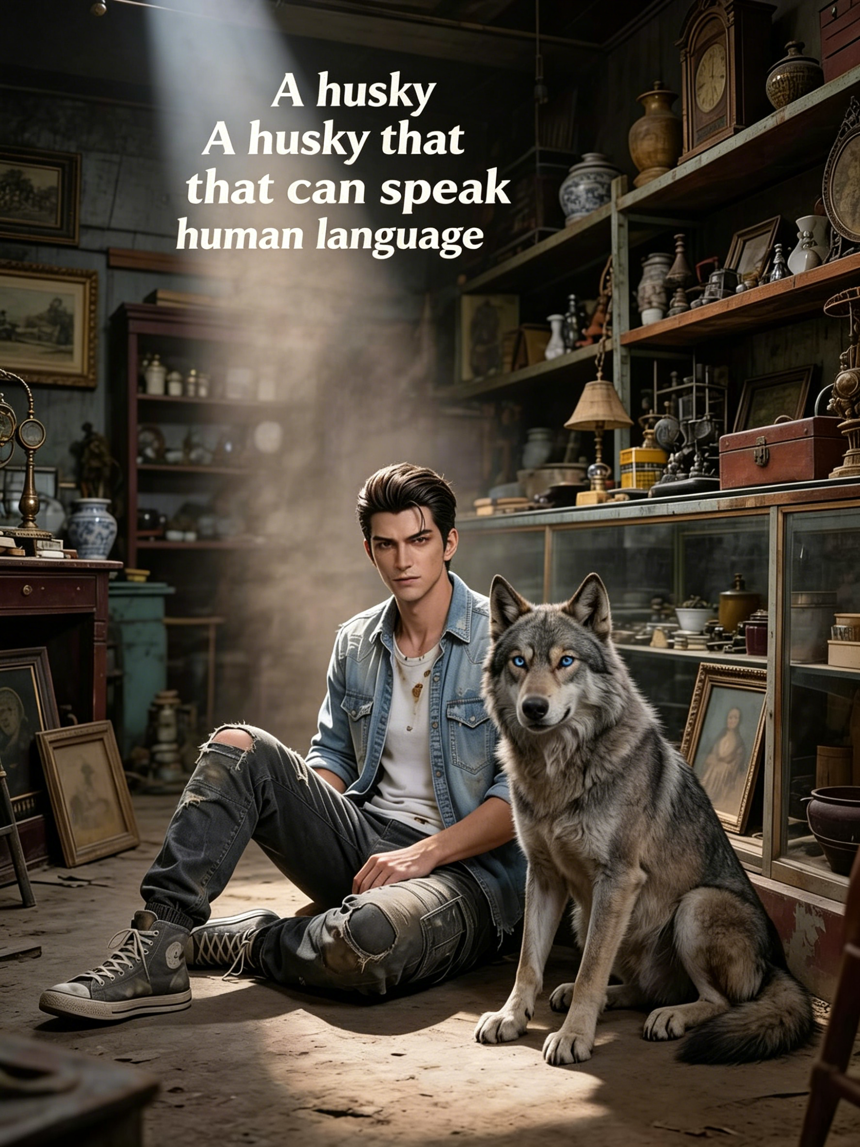 A husky A husky that that can speak humanlanguage poster