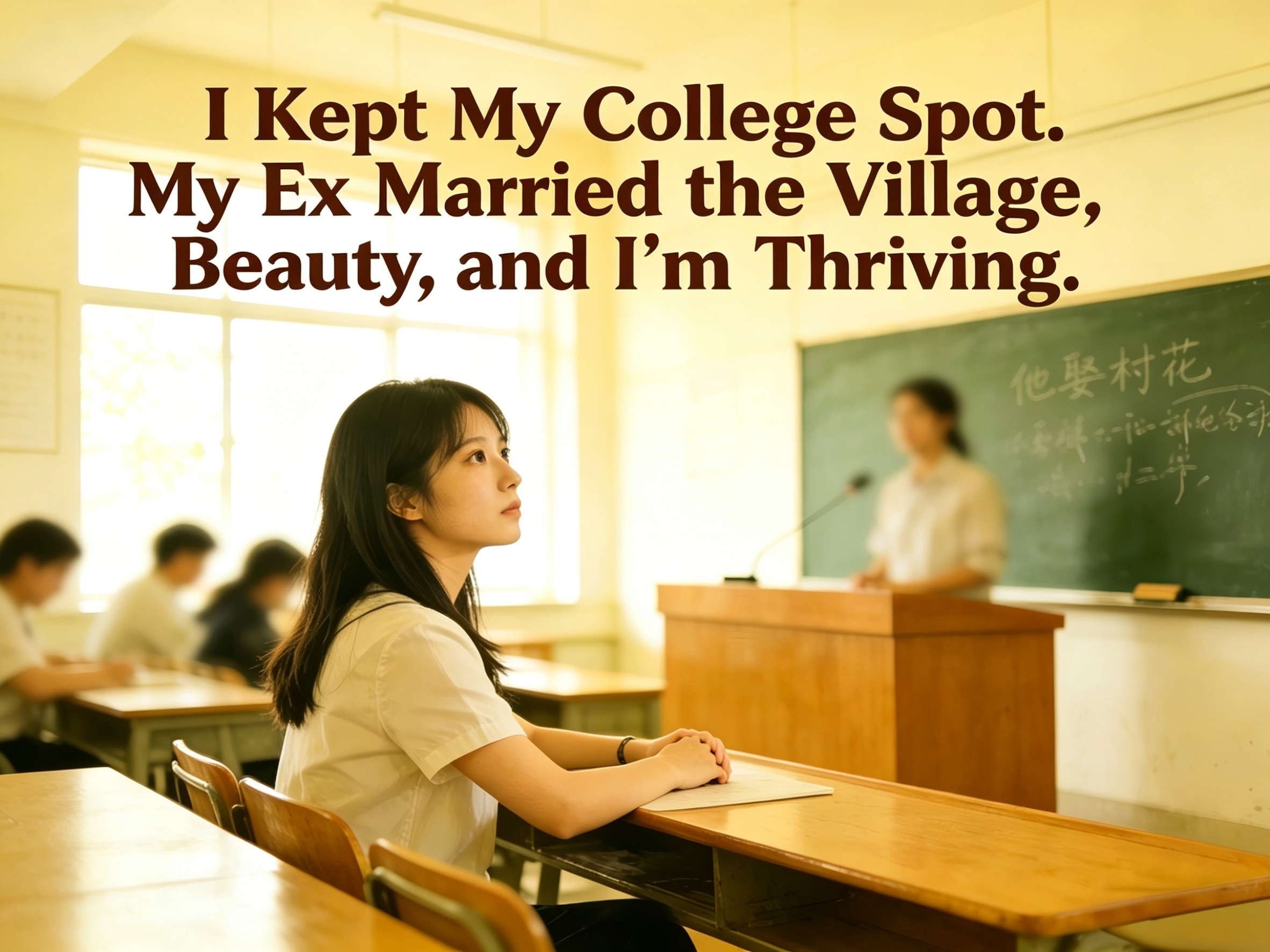 No more giving my college place to my boyhood friend. He weds the village belle; I rise unyieldingly poster