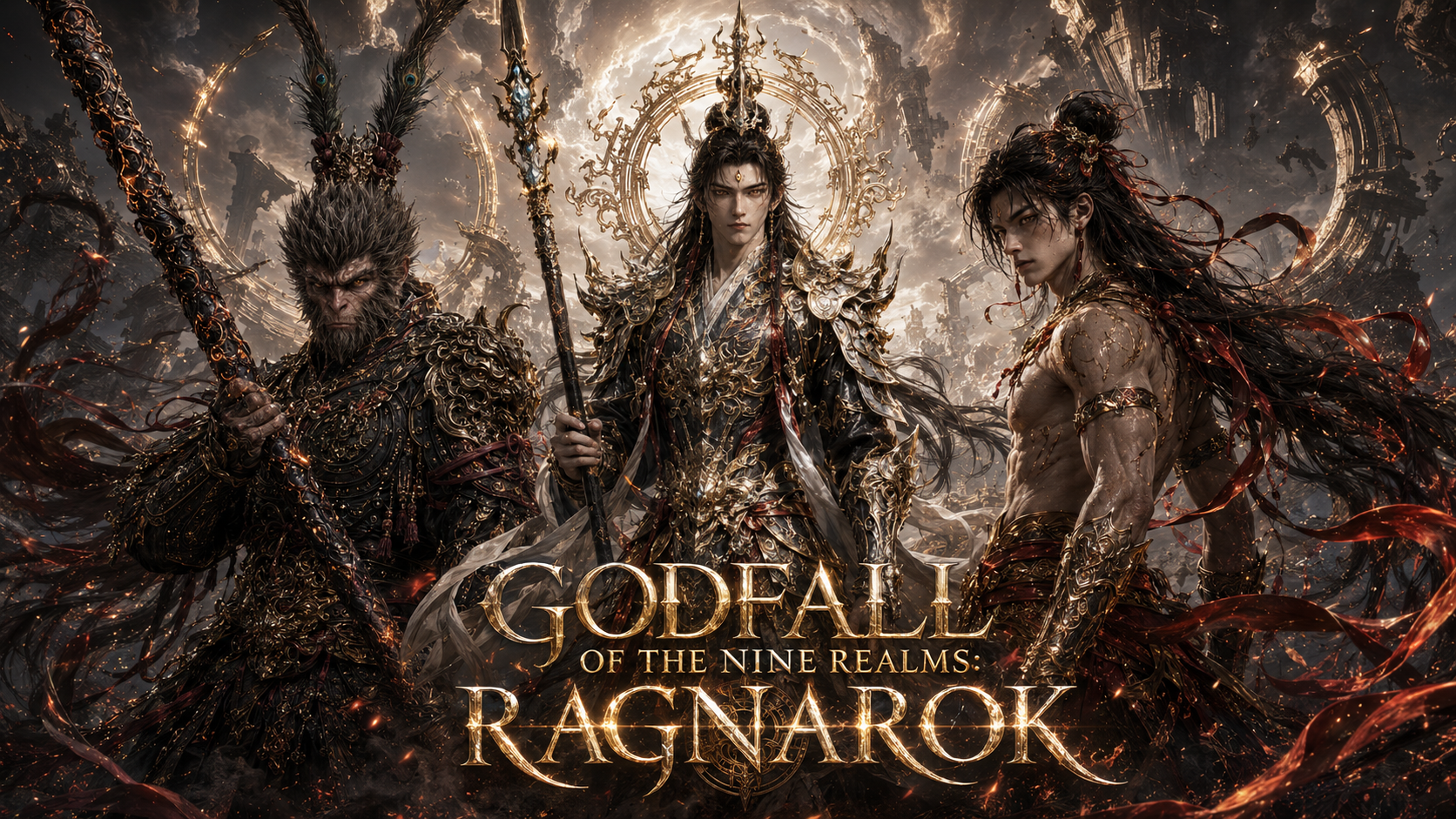 God falls into nine realms: Ragnarok poster