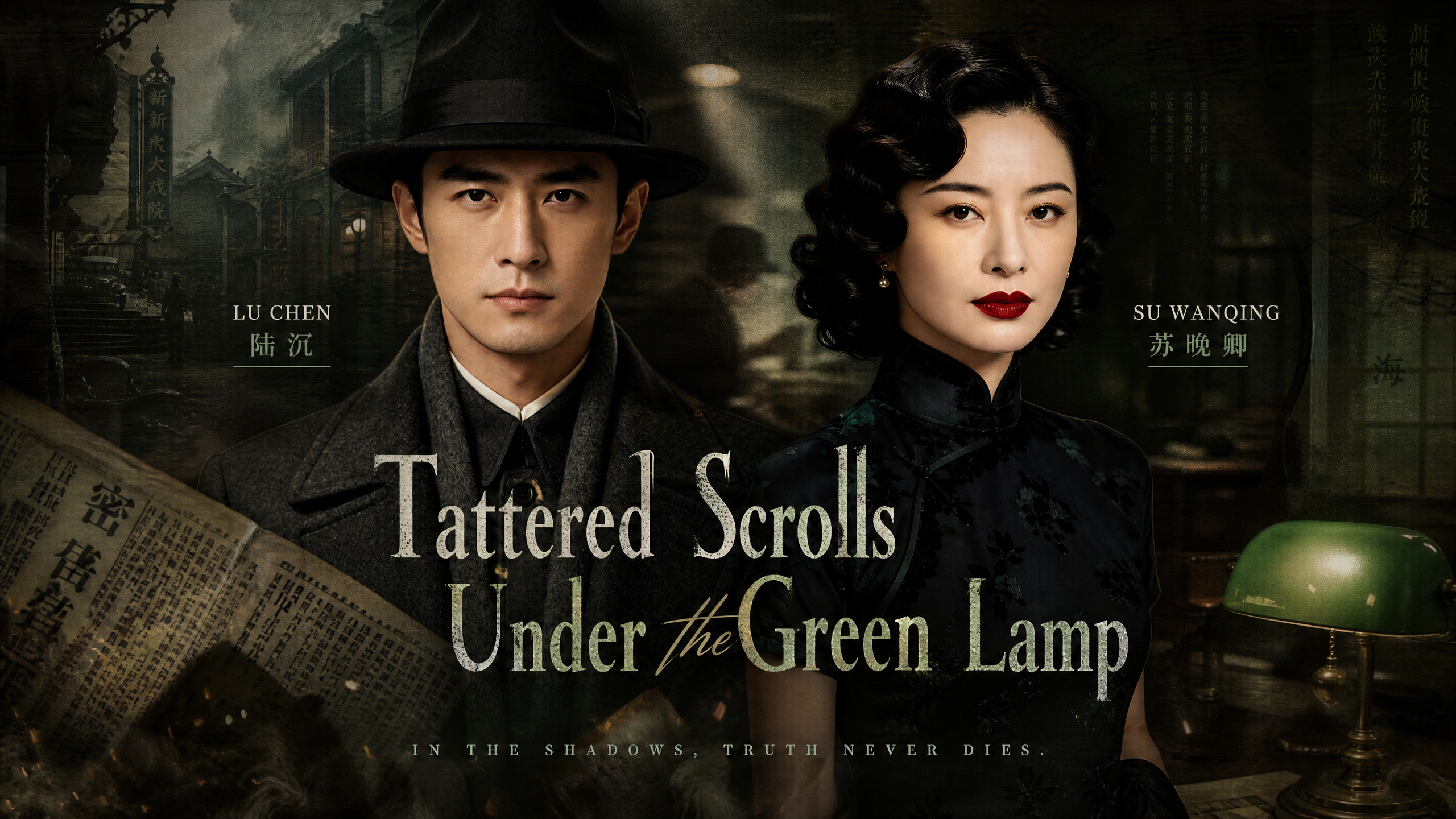 Tattered Scrolls Under the Green Lamp poster