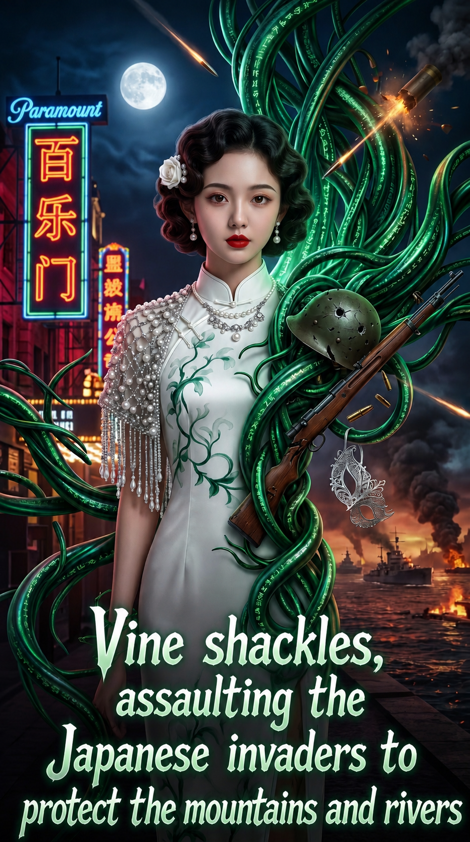 Vine shackles, assaulting the Japanese invaders to protect the mountains and rivers poster
